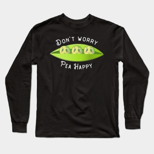 Pea Happy | Vegan Vegetarian Plant Based Animal Welfare Long Sleeve T-Shirt